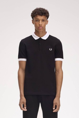 Fred Perry Contrast Fred Perry Shirt Black | FP70003