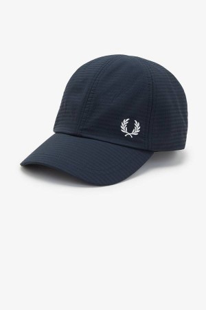 Fred Perry Dual Branded Seersucker Cap Navy | FP70437
