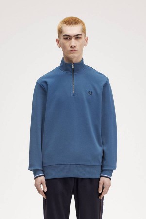 Fred Perry Half-Zip Sweatshirt Midnight Blue | FP70084