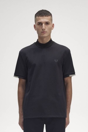 Fred Perry High Neck Top Black | FP70201