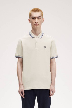 Fred Perry M3600 Light Oyster/Mid Blue/French Navy | FP70013